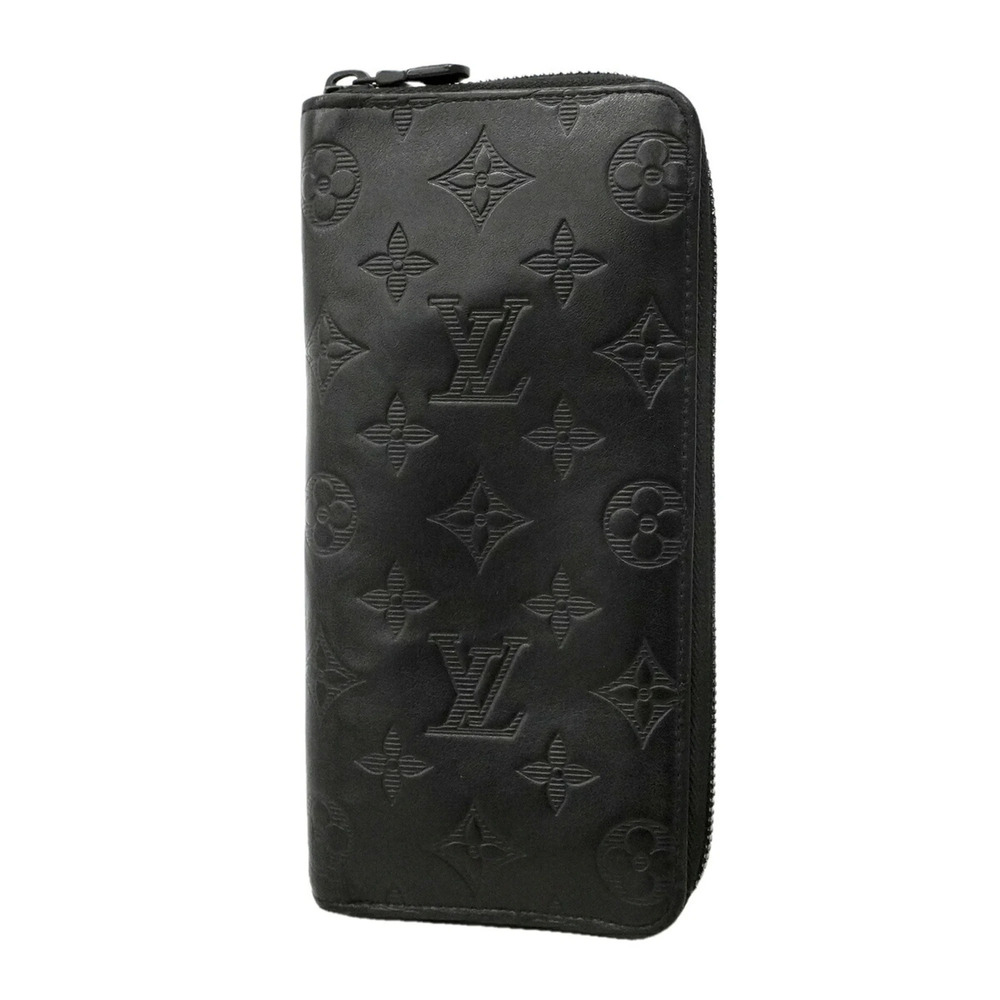 Louis Vuitton Monogram Shadow Zippy Wallet Vertical M62902 Black Men's Long